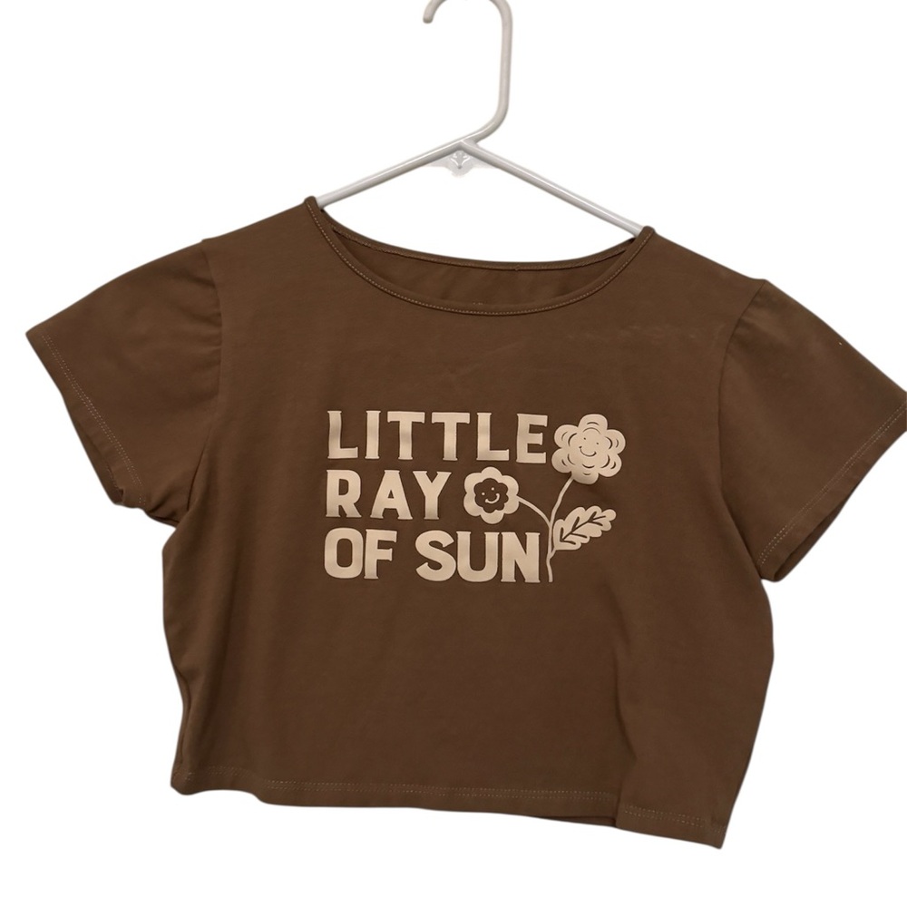 PacSun Brown Crop Top Little Rays of Sun